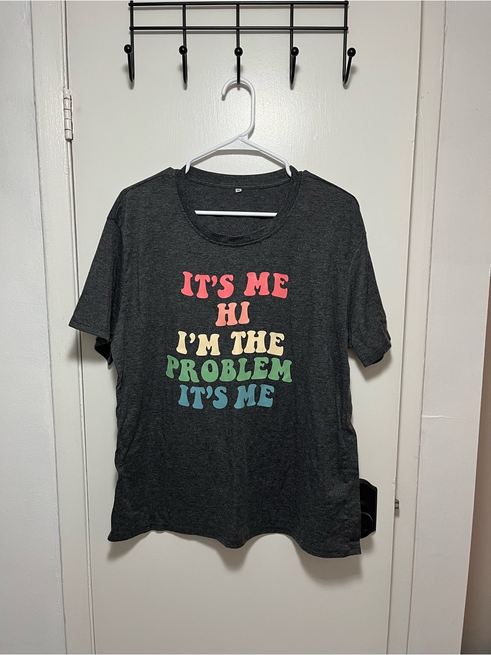 Taylor Swift Charcoal Graphic Tee with Rainbow Text XL